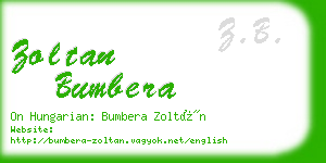 zoltan bumbera business card